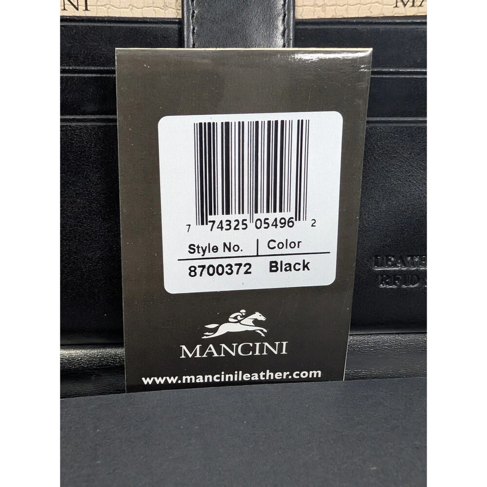 Mancini Casablanca RFID Full Zip Leather Clutch Wallet Black 87000372. - Picture 10 of 13